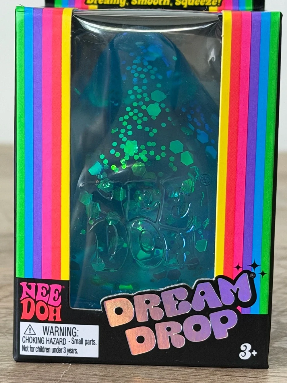 NWT Rare Authentic NeeDoh Viral Sparkle Dream Drop Blue Fidget Sensory Squishy